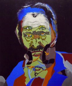 50 grote schrijvers uit de geschiedenis : Victor Hugo, 2015 (olieverf en acrylverf op doek)