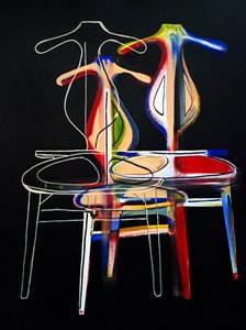 Chaise valet naar Hans J. Wegner, 2021 (olieverf en acryl op gemengd doek)