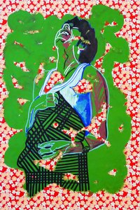 Passager 24, 2020 (acryl op gezeefdrukt Japans papier)