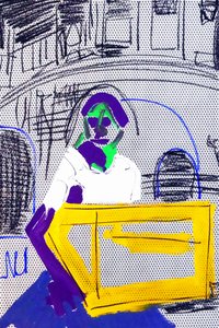 Passager 5, 2020 (acryl op gezeefdrukt Japans papier)