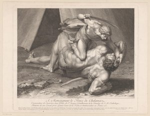 David onthoofdt Goliath door Benoît Audran (I)