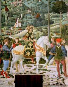 Johannes VII Palaeologus (1391-1448), Oost-Romeins keizer, als een van de drie koningen, (detail) door Benozzo di Lese di Sandro Gozzoli