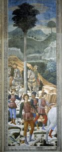 Gelederde boogschutters, detail uit de Reis der Koningen-cyclus in de kapel, ca.1460 (fresco) door Benozzo di Lese di Sandro Gozzoli