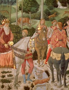 Piero de Medici (1416-69) als Caspar, (detail) door Benozzo di Lese di Sandro Gozzoli