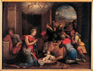 De aanbidding van de herders door Benvenuto Tisi da Garofalo