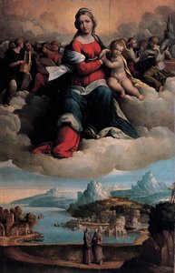Madonna en Kind in Glorie met de Heiligen Antonius van Padua en Franciscus