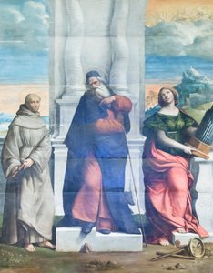 Sint Antonius de abt, Antonius van Sicilië en Cecilia door Benvenuto Tisi da Garofalo