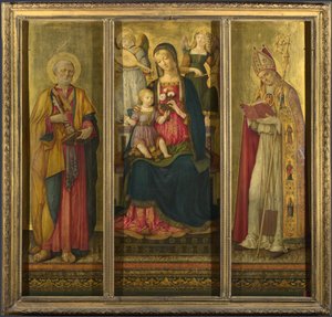 Maagd en Kind met heiligen Petrus en Nicolaas