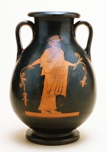Een Attische roodfiguren pelike met een vrouwelijke figuur, 5e eeuw v.Chr. door Berlin Painter