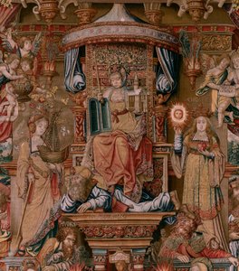 Geloof (La Fe). Eerste wandtapijt in de serie. Ca 1550. door Bernaert van (circle of) Orley
