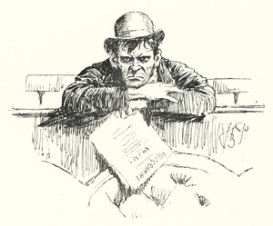 De serieuze student van het drama (gravure)