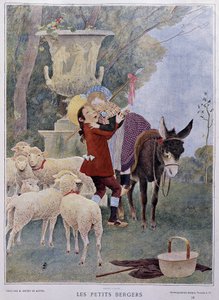 Kleine herders - Door Boutet de Monvel, begin 20e eeuw door Bernard Boutet de Monvel