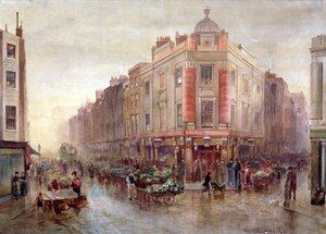 Markt op een zondagochtend bij Seven Dials, Holborn, Londen, 1878 door Bernard Evans