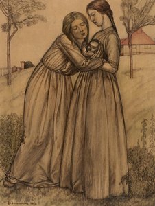 Twee vrouwen en kind door Bernard Meninsky