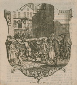 Een scène uit Londen, gedateerd 1720 door Bernard Picart