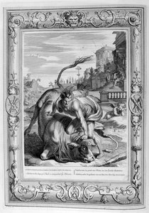Achelous in de vorm van een stier wordt overwonnen door Hercules, 1733