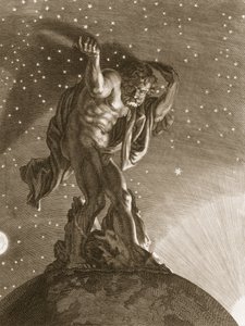 Atlas Ondersteunt de Hemel op zijn Schouders, 1731 door Bernard Picart