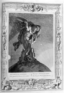 Atlas draagt de hemel op zijn schouders, 1733 door Bernard Picart