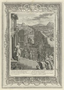 Cassandra voorspelt de val van Troje, 1731 door Bernard Picart