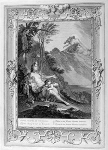 Clytia veranderd in een zonnebloem, 1733 door Bernard Picart