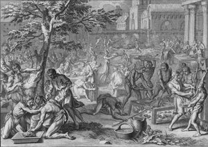 Festin a LHonneur du Soleil, de dag van de grote Ramy, 1723 door Bernard Picart
