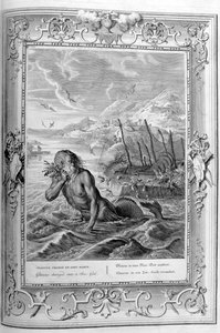 Glaucus verandert in een zeegod, 1733 door Bernard Picart