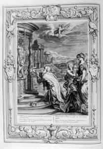 Oeneus, koning van Calydon, wordt gestraft voor zijn goddeloosheid, 1733 door Bernard Picart