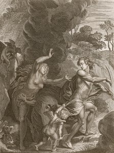 Orpheus, die Eurydice uit de Hel Leidt, Kijkt Achterom en Verliest Haar Voor Altijd, 1731 door Bernard Picart