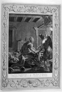 Penelope aan haar weefgetouw, 1733 door Bernard Picart