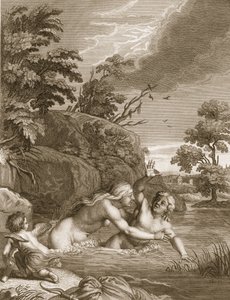 Salmacis en Hemaphroditus verenigd in één lichaam, 1731 door Bernard Picart