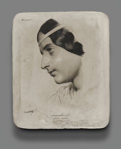 Lithografische steen voor Hoofd van een Vrouw voor een modelboek door Bernard Romain Julien