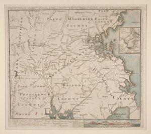 Kaart van Boston en omgeving, ca. 1775 door Bernard Romans