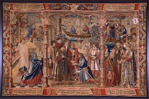 De legende van Onze-Lieve-Vrouw van de Zavel. Het beeld van de Madonna komt naar de kerk van de Zavel (Het beeld van onze-Lieve-Vrouw wordt naar de kerk van de Zavel gebracht).
