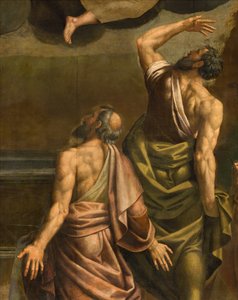 Apsis, Altaarstuk door Bernardino Gatti genaamd Il Sojaro voltooid door Giovanni Battista Trotti genaamd IL Malosso, Hemelvaart van de Maagd door Bernardino Gatti