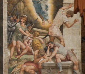 Counterfaccata, Bernardino Gatti, Opstanding 1529, (detail) door Bernardino Gatti