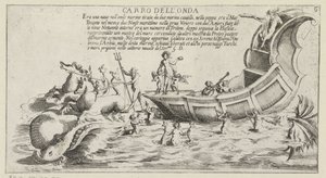 Triomfwagen van het Sienese district Onda door Bernardino Capitelli