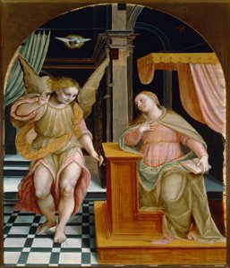 Italië, Vercelli, De Annunciatie door Bernardino Lanino