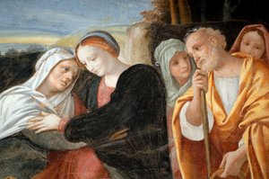 Maria met St. Anna en St. Joachim (detail)
