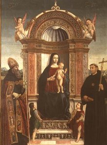 Madonna en Kind met St. Nicolaas van Tolentino en St. Augustinus