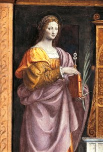 Italië, Milaan, Kerk van Saint Maurice al Monastero Maggiore, Sint Lucia door Bernardino Luini