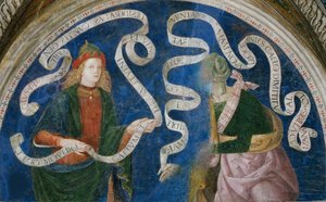 De profeet Haggai en de Sibille van Cumae door Bernardino di Betto (workshop of) Pinturicchio