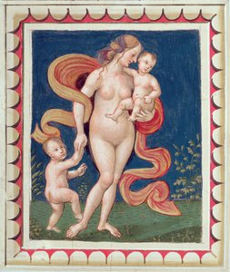 Allegorie van Liefdadigheid (detail) door Bernardino di Betto Pinturicchio