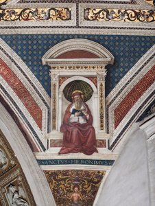 Sint Hiëronymus, detail (fresco) door Bernardino di Betto Pinturicchio