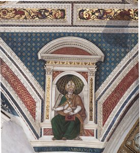 St Ambrosius, detail (fresco)