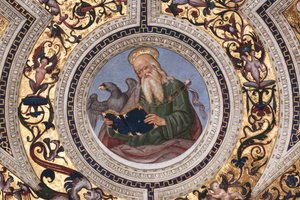 Sint Johannes de Evangelist, detail (fresco)