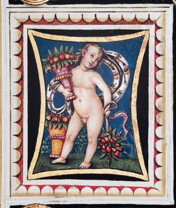Piccolomini Bibliotheek, het plafond, paneel met allegorie van de Seizoenen: Lente