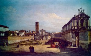 Een uitzicht op Milaan door Bernardo Bellotto