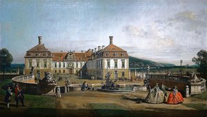 Duits: Het keizerlijk lustpaleis Schloss Hof, zijde van het hof van eer door Bernardo Bellotto