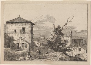 Landschap met een dode boom door Bernardo Bellotto