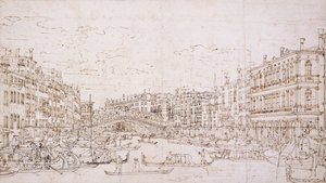 Het Grote Kanaal, Venetië, met de Rialtobrug vanuit het Zuiden door Bernardo Bellotto